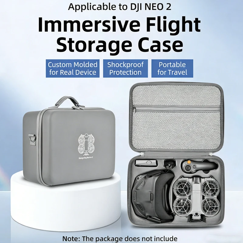 Para DJI Neo 2 Motion Fly More Combo: Bolsa de Viagem Portátil, à Prova de Poeira, com Alça de Ombro, Estojo Protetor Antichoque para Drone NEO 2