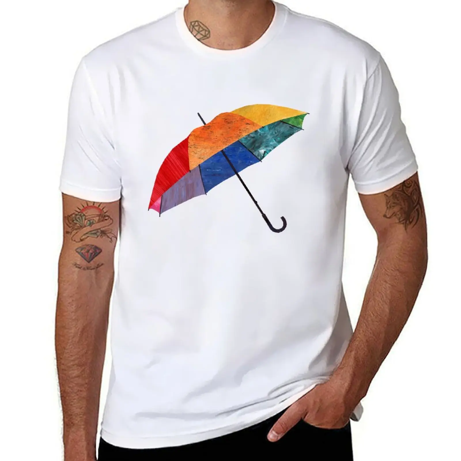 

Rainbow Umbrella T-Shirt man graphic t shirt cotton t shirt man T-Shirt