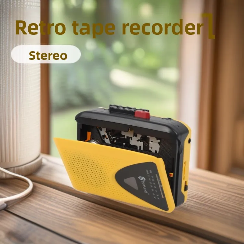 Cassette Tape Player With AM FM Broadcasting Radio Cassette Tape Player Converter Sound Recorder With Speaker 3.5mm Headphone