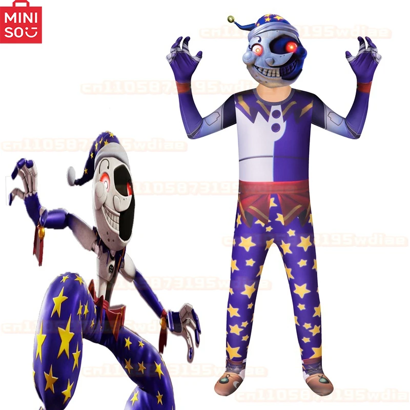 

Kids Halloween Costumes for Boys Anime Sundrop FNAF Montgomery Cosplay Freddy Fazbear Boys Girls Bodysuit Carnival Party Suits