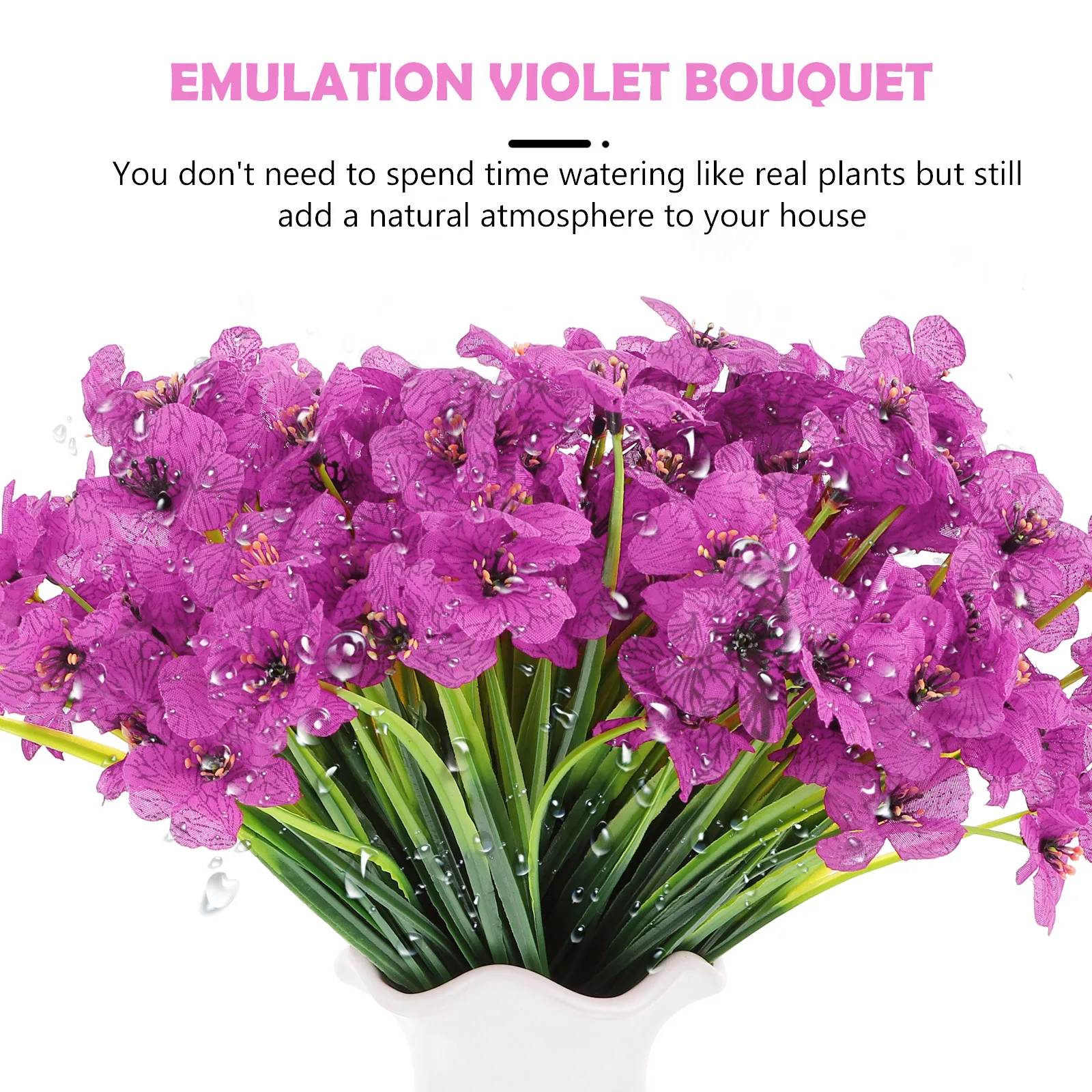 

12Pcs Artificial Violet Bouquet Imitation Silk Flowers Wedding Event Room Decor Photography Artificial Bouquet