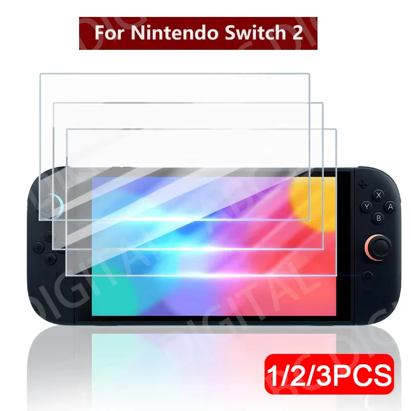 1/2/3PCS Protective Tempered Glass for Nintend Switch 2 Anti-Scratch Protective Films HD Clear for Nintend Switch 2 Accessories