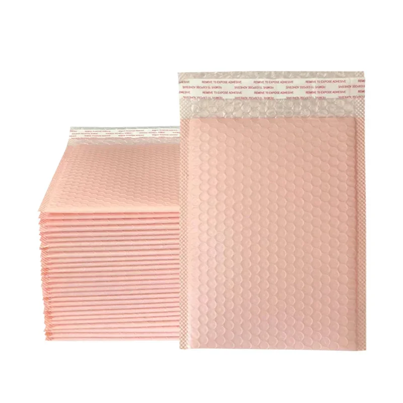 100 Stück Luftpolstertaschen, rosa Poly-Luftpolsterumschläge, selbstklebende, gepolsterte Umschläge, Geschenktüten für Buch, Zeitschriften, gefütterte Versandtaschen, selbstklebend