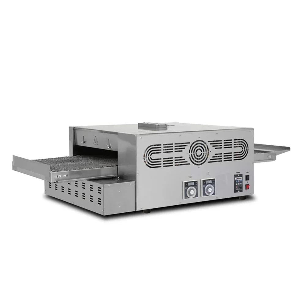 

Stainless steel gas pizza oven Commercial Gas heating conveyor belt type baking oven High-yield pizza making machine