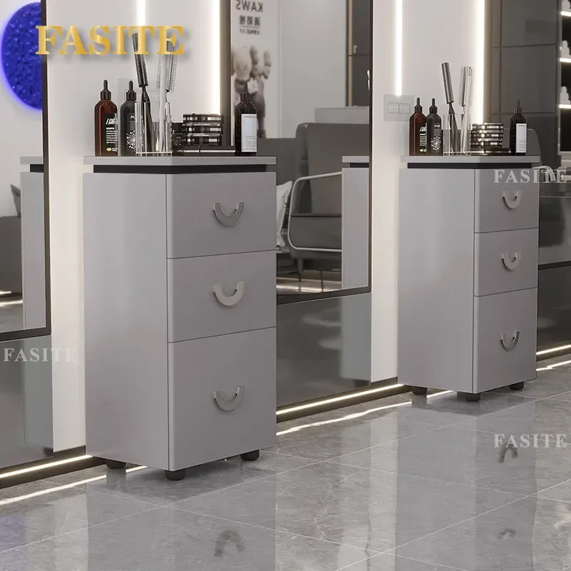 For Barber Shop Tool Cabinet Hair Storage Locker Installation-free Paint Finish Beauty Furniture Trendy Design