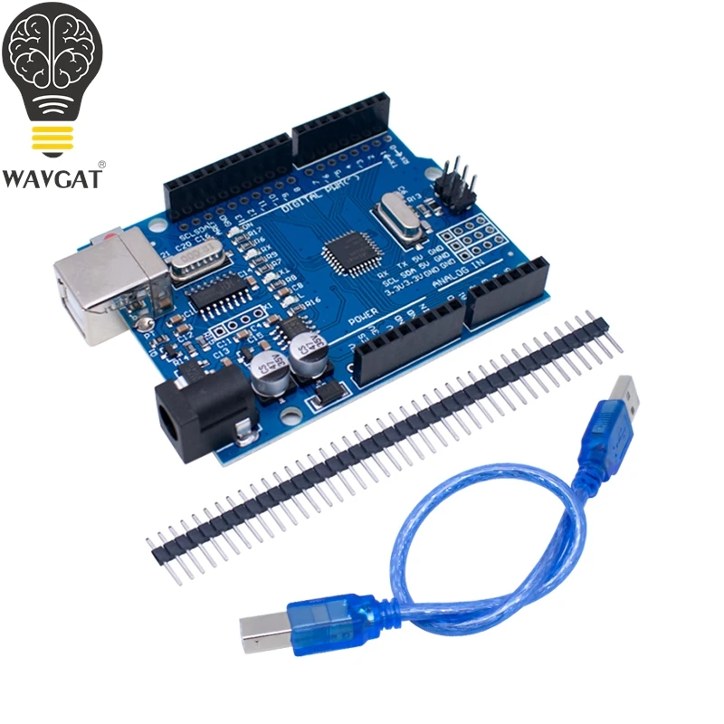 WAVGAT 1-10PCS UNO R3 CH340G MEGA328PB Chip UNO R3 with USB CABLE ATMEGA328P-AU Development Board 16Mhz