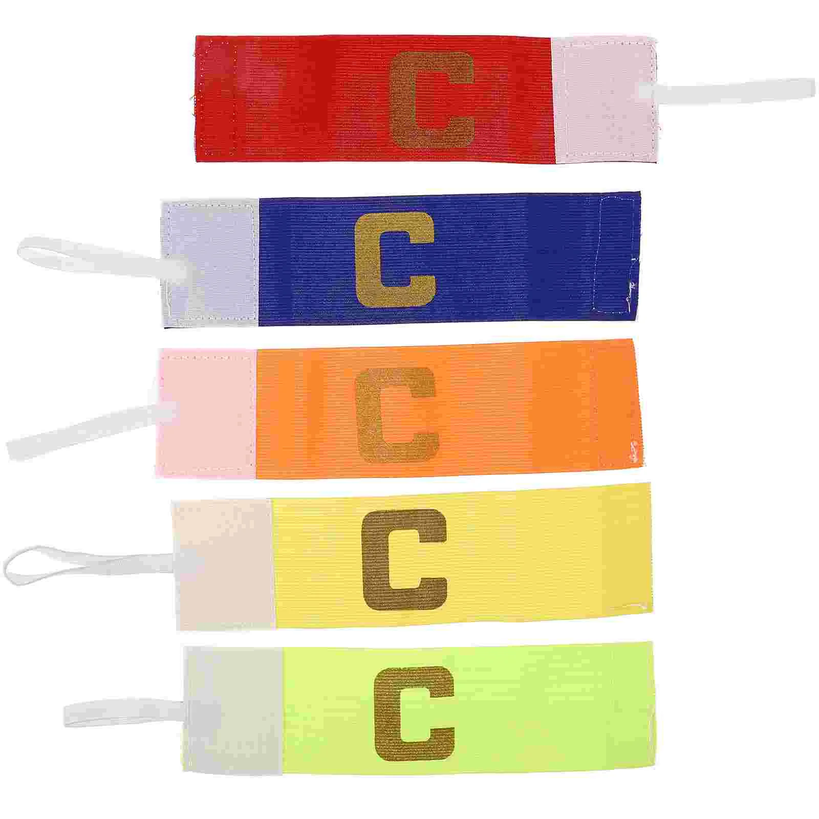 

5 Pcs Football Armband Captains Soccer Bands Unisex Winding Nylon for Men Women Youth