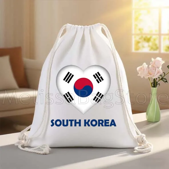 Malediven Norwegen Island Südkorea Spanien Schweden Herz Flagge Leinwand Kordelzug Taschen Fußball Rucksack Sackpack Geschenke String Taschen