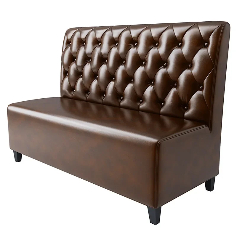 

A Modern Restaurant Booth Sofa Vintage High Back Button Tufted Sofa Seat Cafe Bench Set