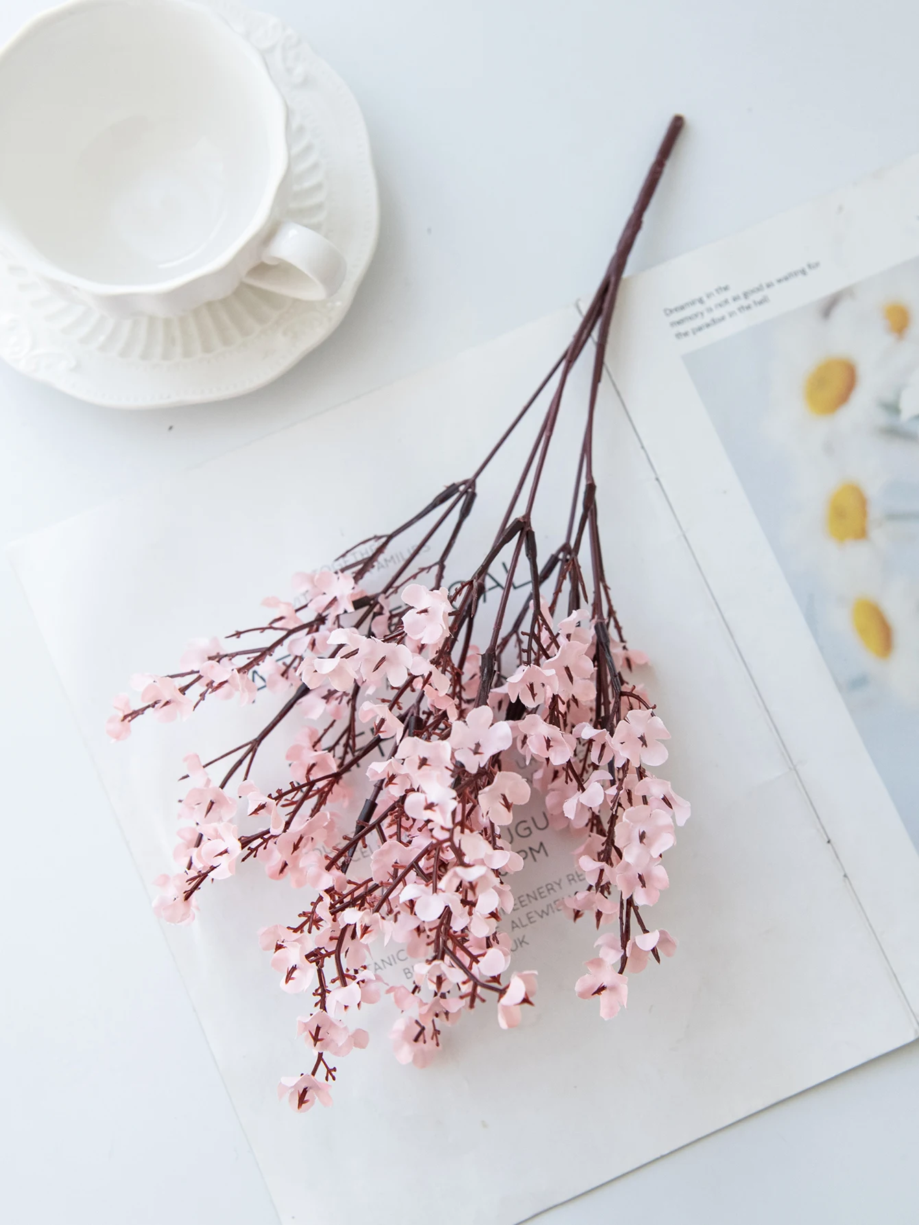 Künstliche Blumen Seiden-Gypsophila Pfirsichfarben für Heim-Dekoration, Tisch, Garten, Hochzeit, Brautstrauß, Festival, DIY-Geschenk, Dekorationszubehör – Detail 7