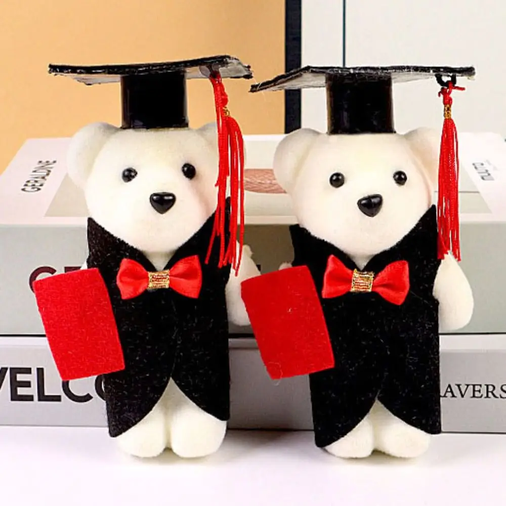 10 pcs/set Graduation Season Graduation Bear Doll Celebrate Party Graduation Ceremony Mini Bear Flower Bouquet Pendant Soft