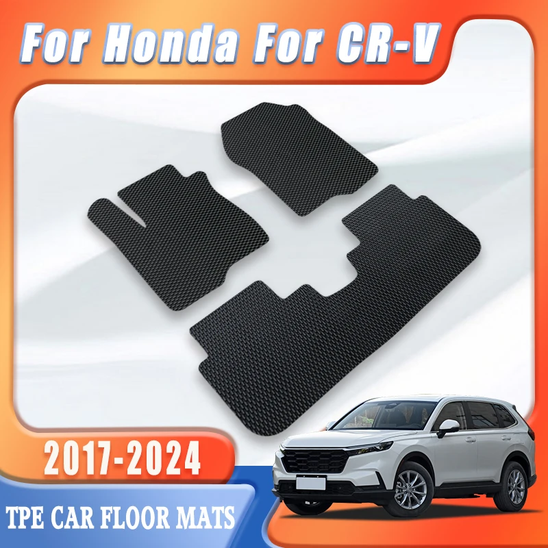 

TPE Beaded Car Floor Mats For Honda CR-V CRV 2024 2023 2022 2021 2020 2019 2018 2017 Auto Interior Accessories Pads Waterproof