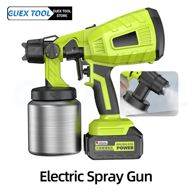 Cordless Electric Spray Gun 980W Household Small Lithium Electric spray Spray Can 50（ml/s） High Power Electric Paint Sprayer