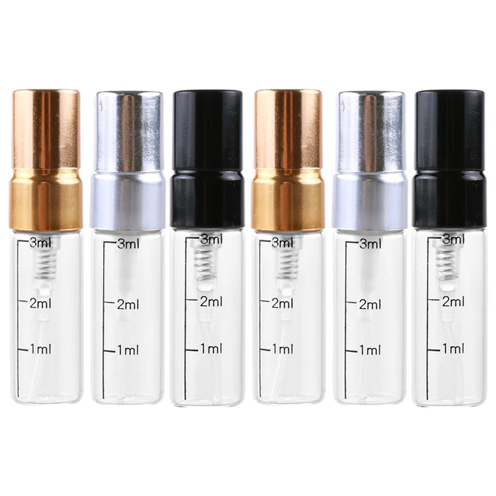 

6Pcs 3Ml Scale Spray Bottle Compact Glass Spray Container for Perfume Makeup Water Portable Fine Mist Dispenser Clear Graduated