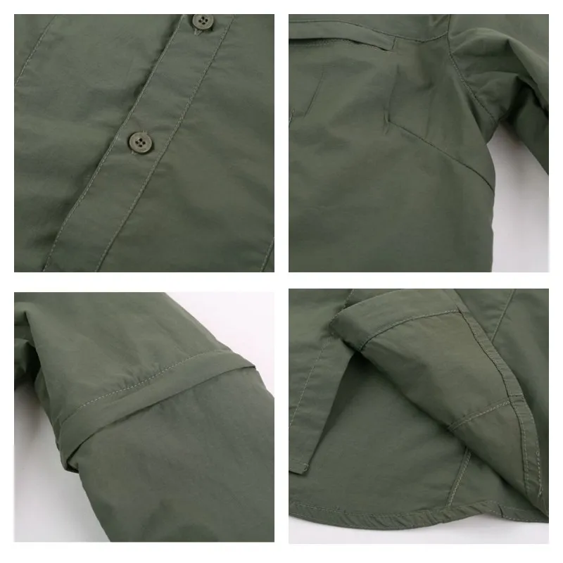 Women Quick Dry Outdoor Shirt Removable Hiking Camping Shirt Pants Summer Breathable Hunting&Climbing Shirt Trousers