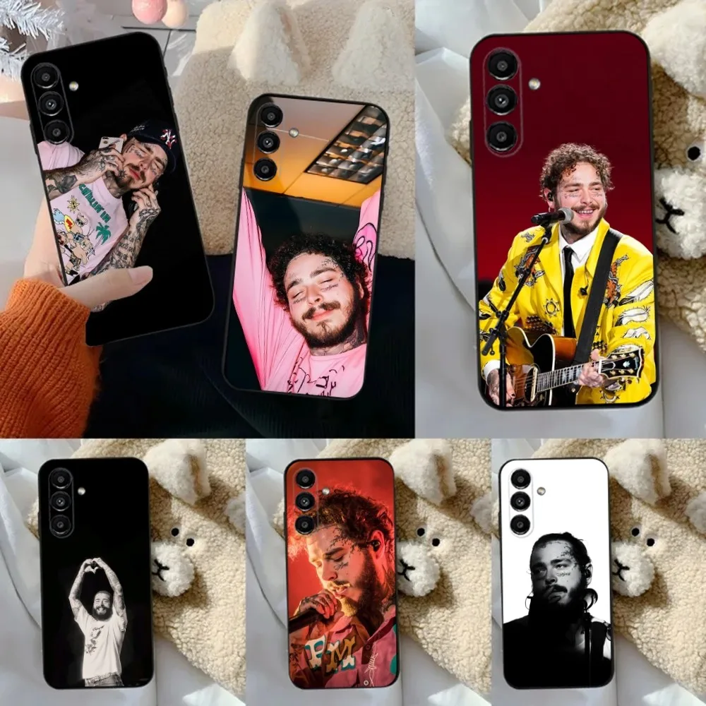 

Post Malon Singer Phone Case For Samsung S24,23,22,30,21,10,9,Ultra,Plus,Lite,FE,5G Black Soft Case