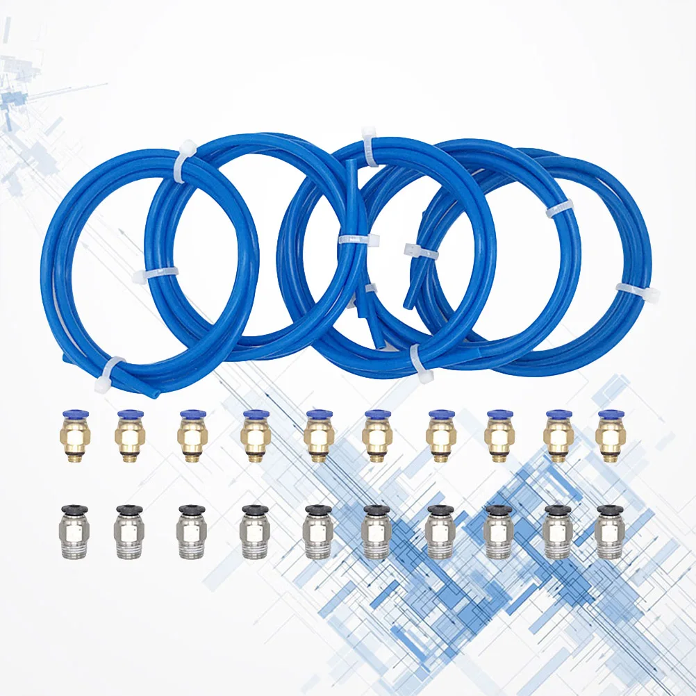 

6Pcs 3D Printer Accessories Ptfe Tube Set Quick Release Connector Heat Resistant Bowden Extruder Fitting Ptfe Tube