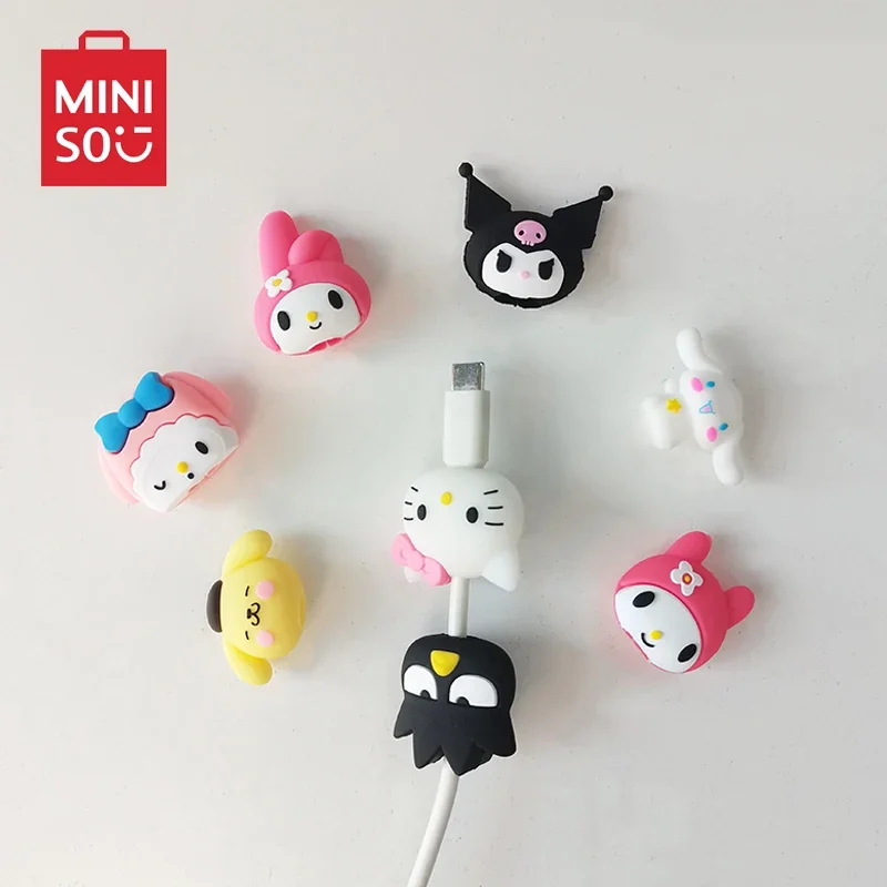 Sanrio Data Line Head Protection Cover Kawaii Cartoon Hello Kitty Miniso Charger Cable Usb Protector Case General Accessories