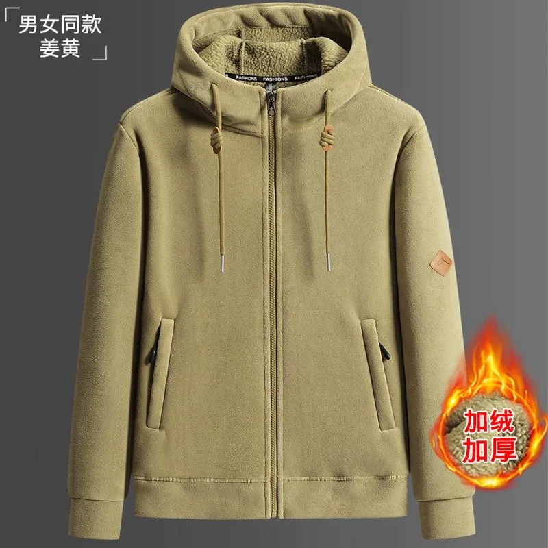 

2024 Spring and Autumn New Fashion Trend Solid Color Thick Warm Hoodie Men's Casual Loose Comfortable High Quality Coat M-4XL