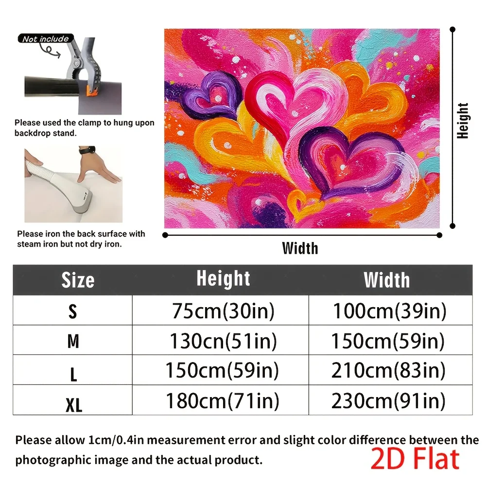 Vibrant Abstract Heart Paintings Wall Mural for Living Room Bedroom Decor Colorful Romantic Artistic Backdrop Modern Home Design