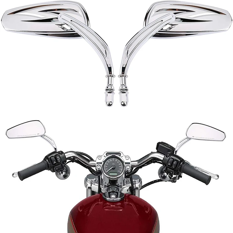 Motorcycle Flaming Side Mirrors Rearview Mirror For Softail Standard Glide Electra Road Custom Touring