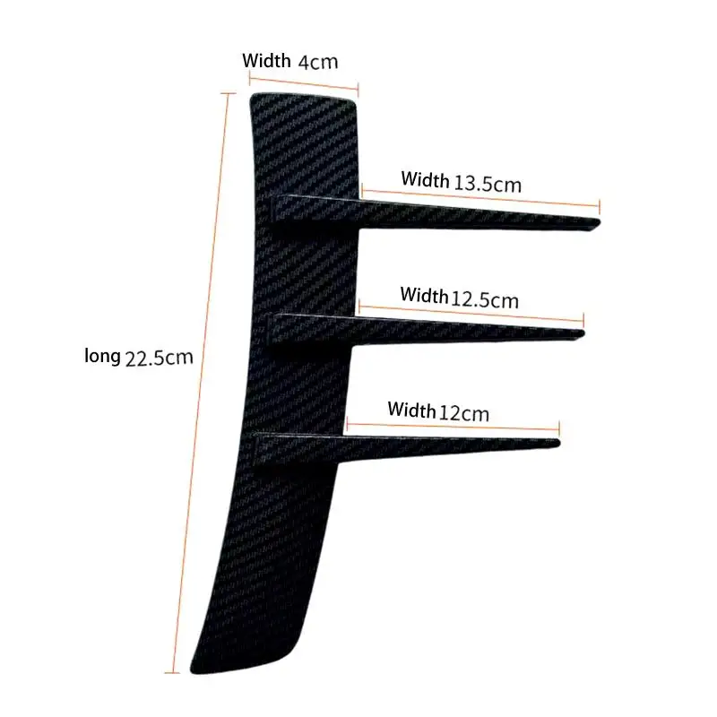 

2pcs Front Bumper Vent Sticker Car'S Door Side Modification Model Duck Type Splitter A Set Currency Exterior Parts