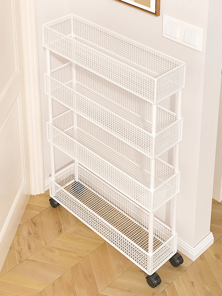 ultra-thin-narrow-storage-rack-10cm-filler-mobile-multi-layer-bookshelf-iron-material-simple-style-no-tool-installation