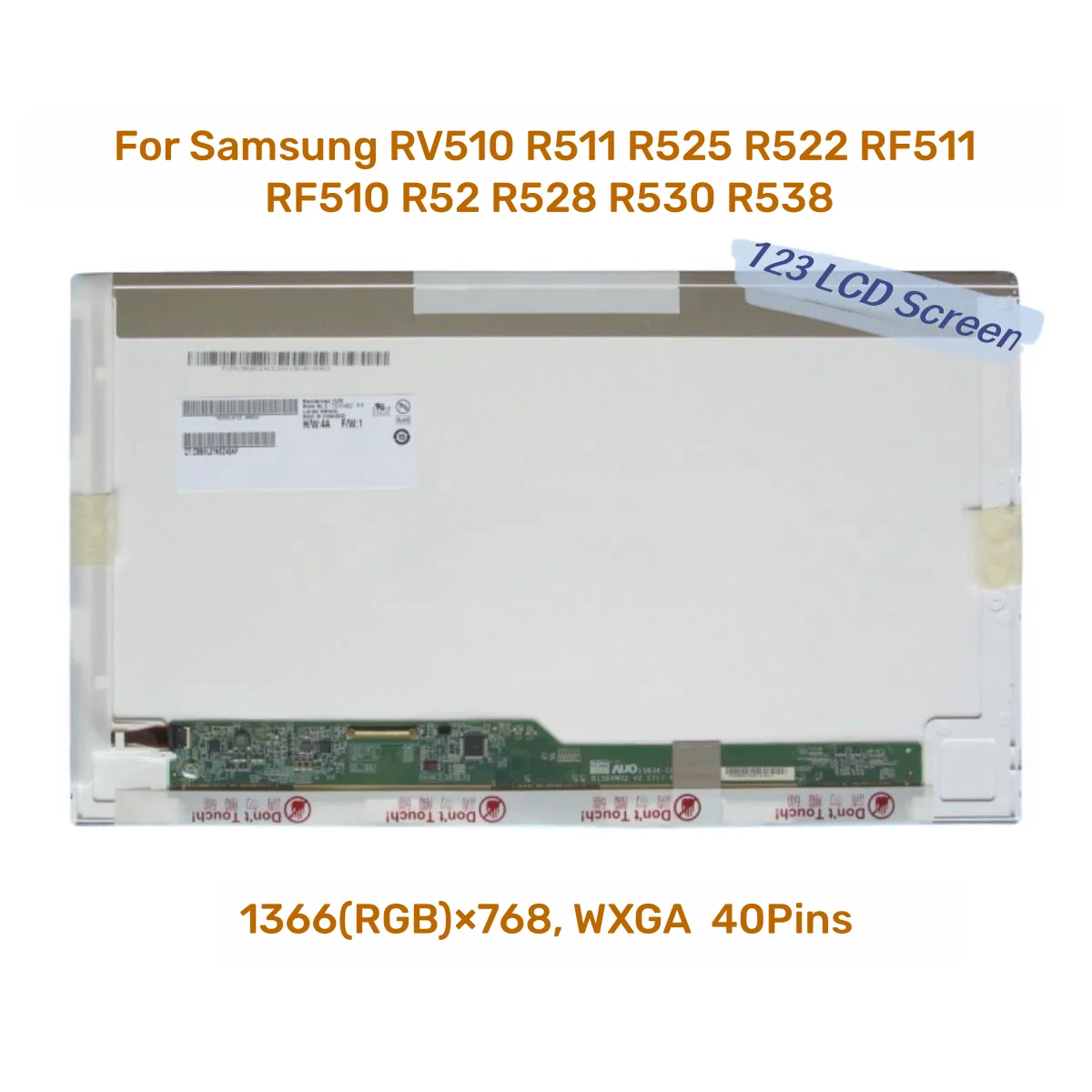 

Матрица ЖК-экрана для ноутбука Samsung RV510 R511 R525 R522 RF511 RF510 R52 R528 R530 R538, 40-Pin, 15,6 дюйма