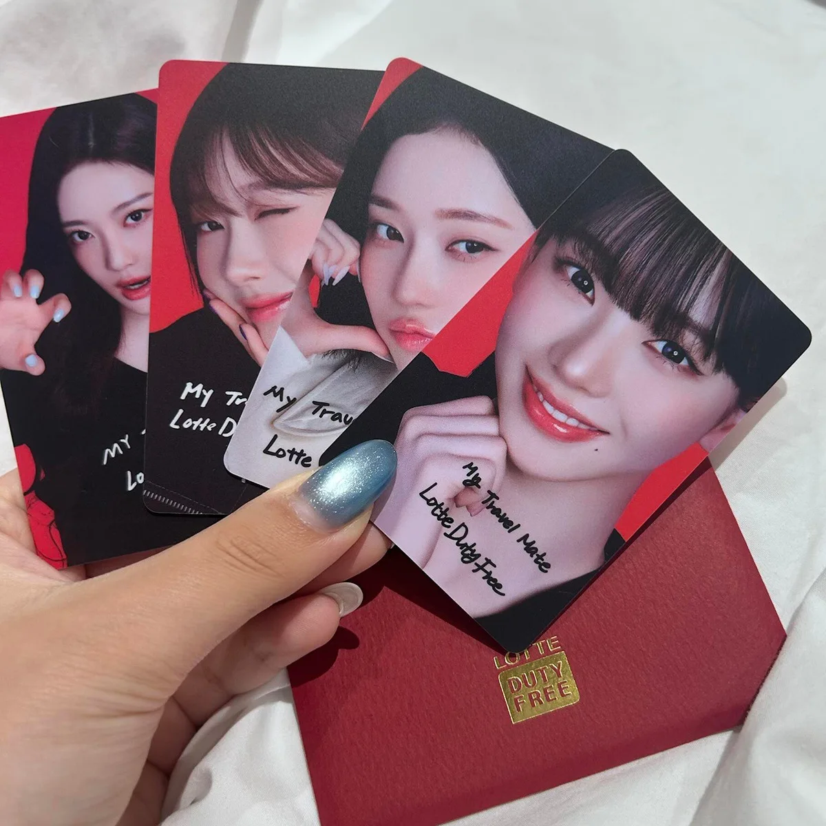 4pcs set Idol Photocards KARINA GISELLE WINTER NINGNING My Travel Mate Lotte Duty Free Collaboration Cards Collectibles Gifts
