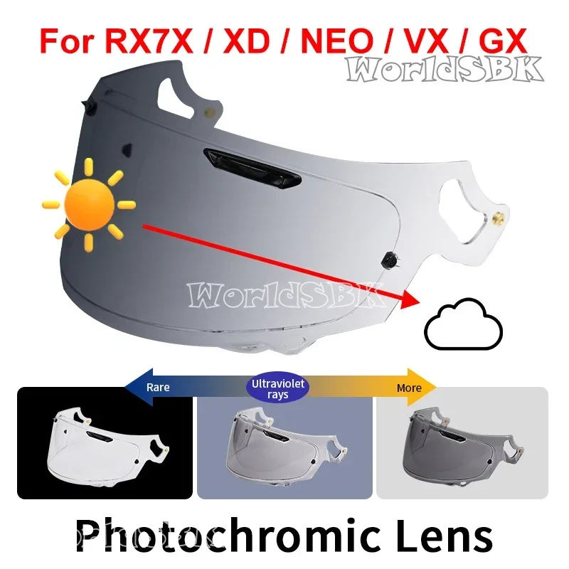 Photochromic Visor for ARAI RX-7X RX7X CORSAIR-X RC RX-7V RX7V RAPIDE-NEO XD VAS-V ASTRO-GX QUANTUM-X SIGNET-X CHASER-X QUANTIC