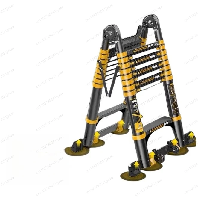 

Aluminum Alloy Thickened Telescopic Ladder Multifunctional Portable Folding and Lifting Herringbone Staircase