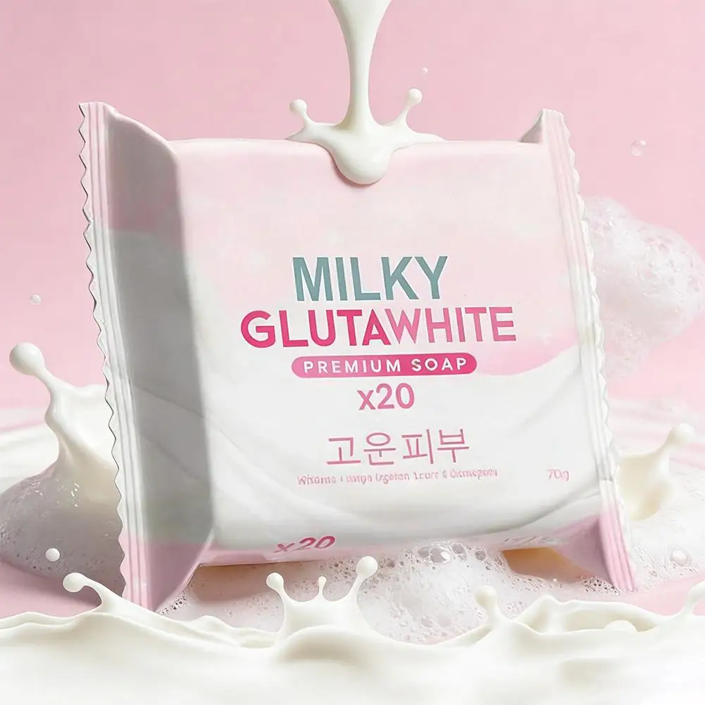 

Milk Glutathione Soap Nourishing Whitening Bar For Clear Skin Body & Face Brightening Cleanser Gentle Exfoliating Soap