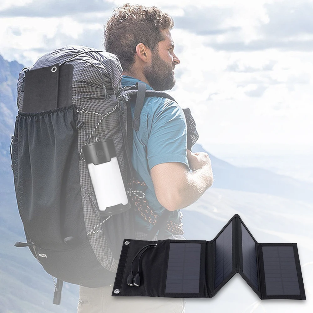 Складная солнечная панель 10 Вт IP65 Водонепроницаемое уличное портативное складное зарядное устройство для солнечной панели для кемпинга на открытом воздухе Зарядное устройство для солнечной батареи