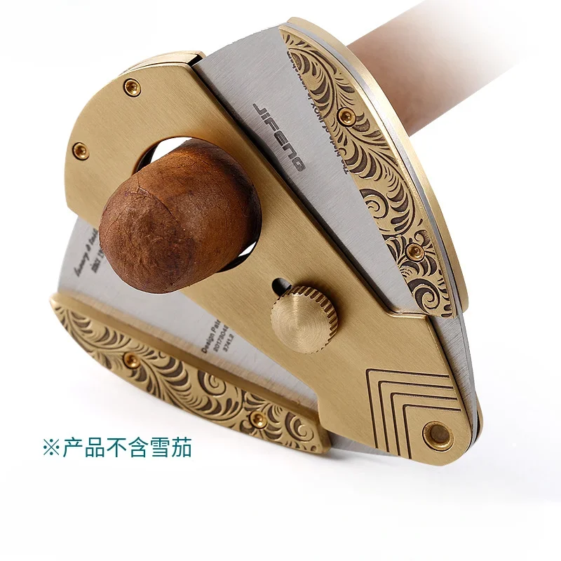 Monsoon Tool Fan Scissors Stainless Steel Gift Portable Portable Tangcao Pure Copper Cigar Cutter Tapper