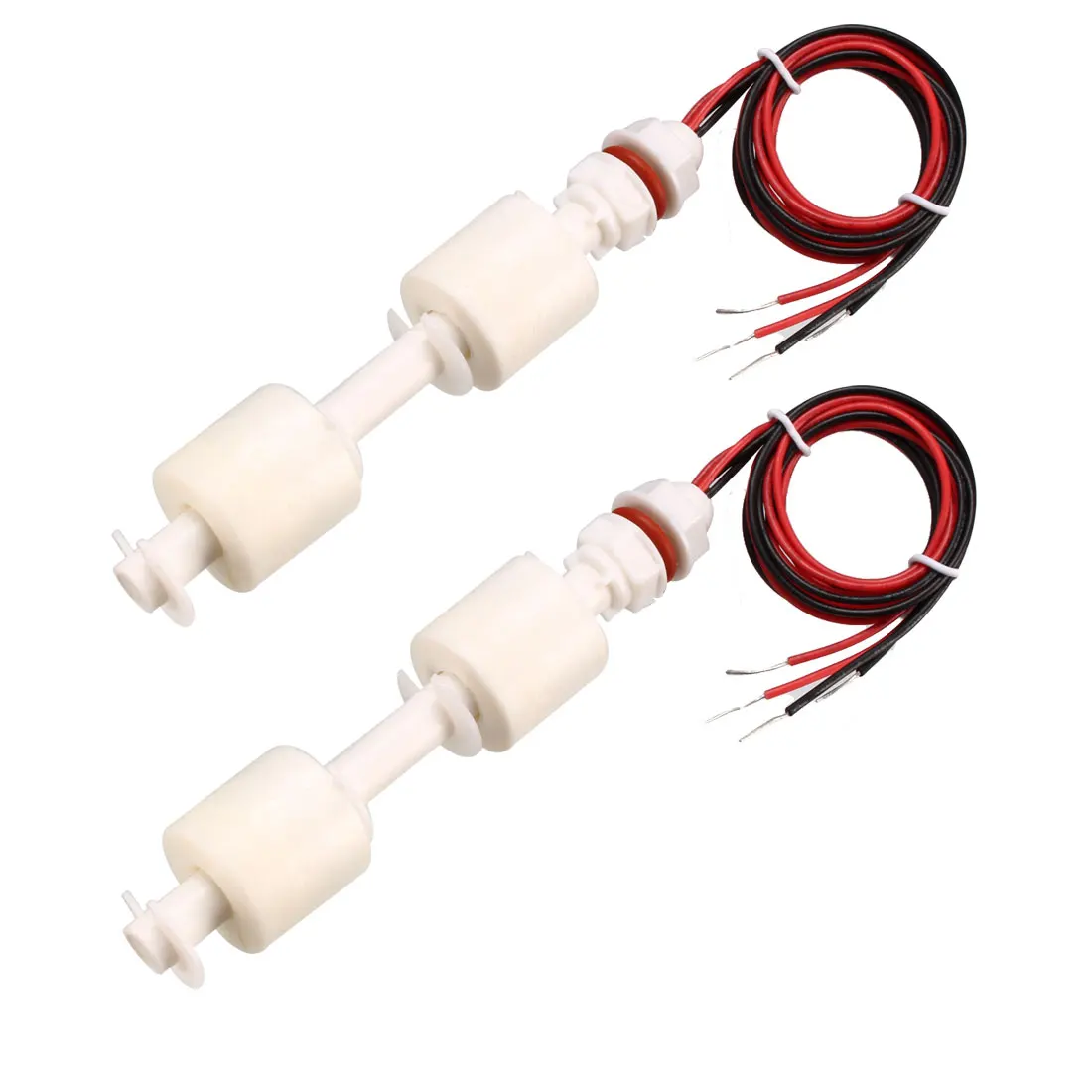 1/2pcs PP Dual Ball Float Switch M10 115mm Fish Tank Vertical Liquid Water Level Sensor Plastic White Float Switch