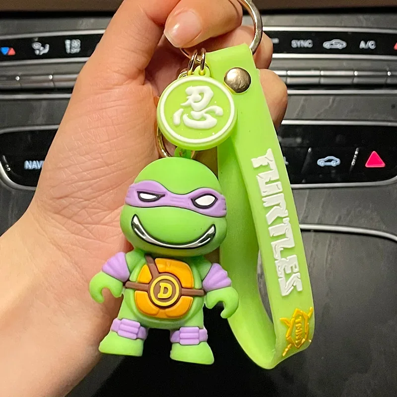 Adolescente Mutant Ninja tartarughe portachiavi Anime Cartoon Silicone bambola portachiavi Charms zaino ciondolo portachiavi auto decorazione regalo