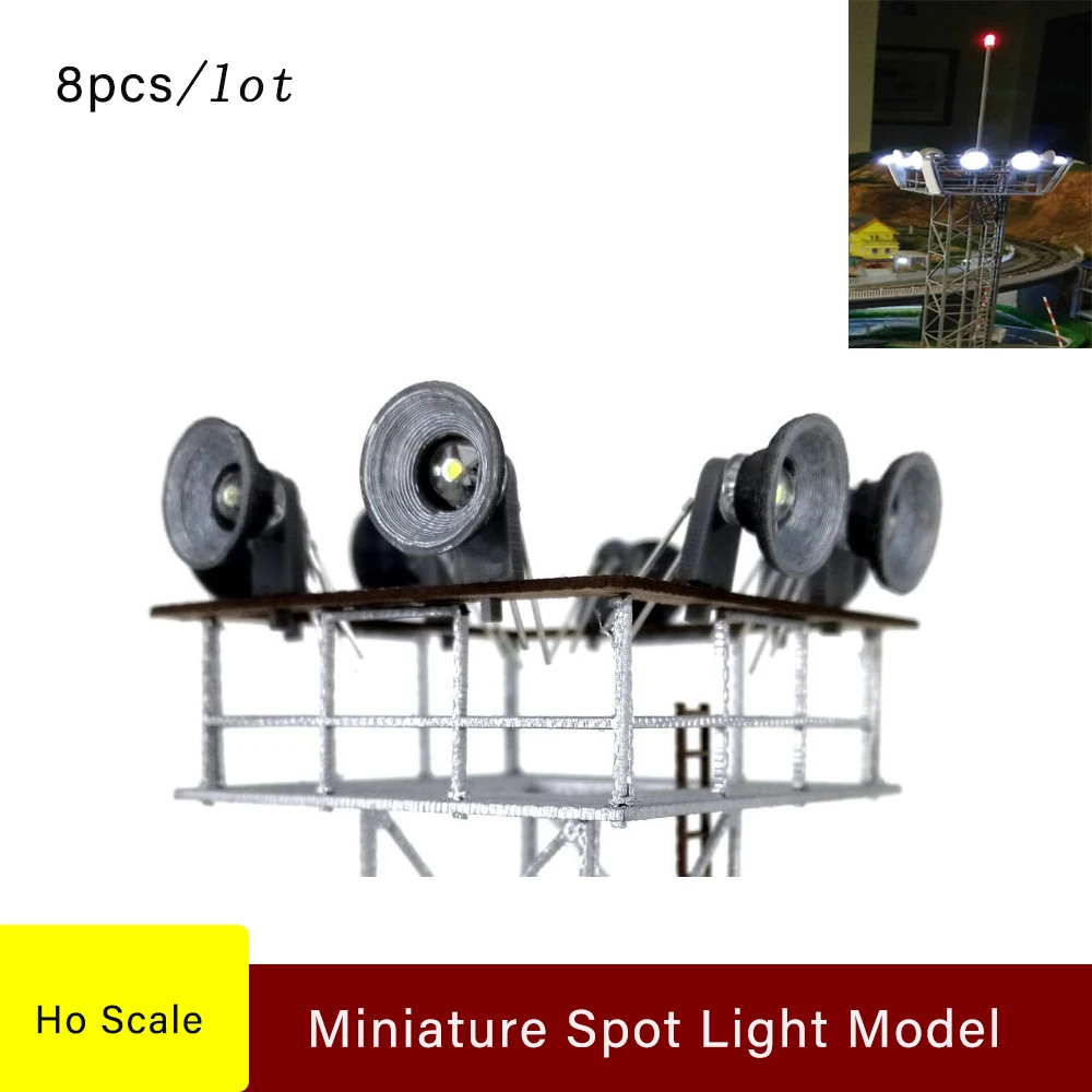 

8pcs Ho Scale 1:87 Station Spotlights Indoor Lights Model Train Railway Layout Leds Architectural Lamps For Model Train Scenery