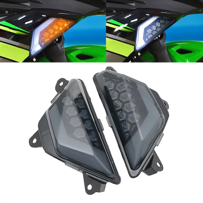 

Motorcycle LED Turn Signal Indicator Light Lamp Flasher For Kawasaki NINJA 300 250 400 650 1000 SX ZX6R ZX25R Z1000SX 2012-2023
