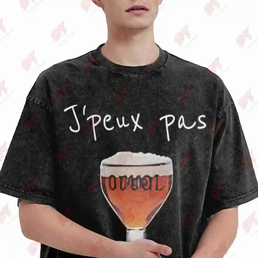 Orval Beer I Can't Have Mass Vintage Washed Tee Pure Cotton T-Shirt