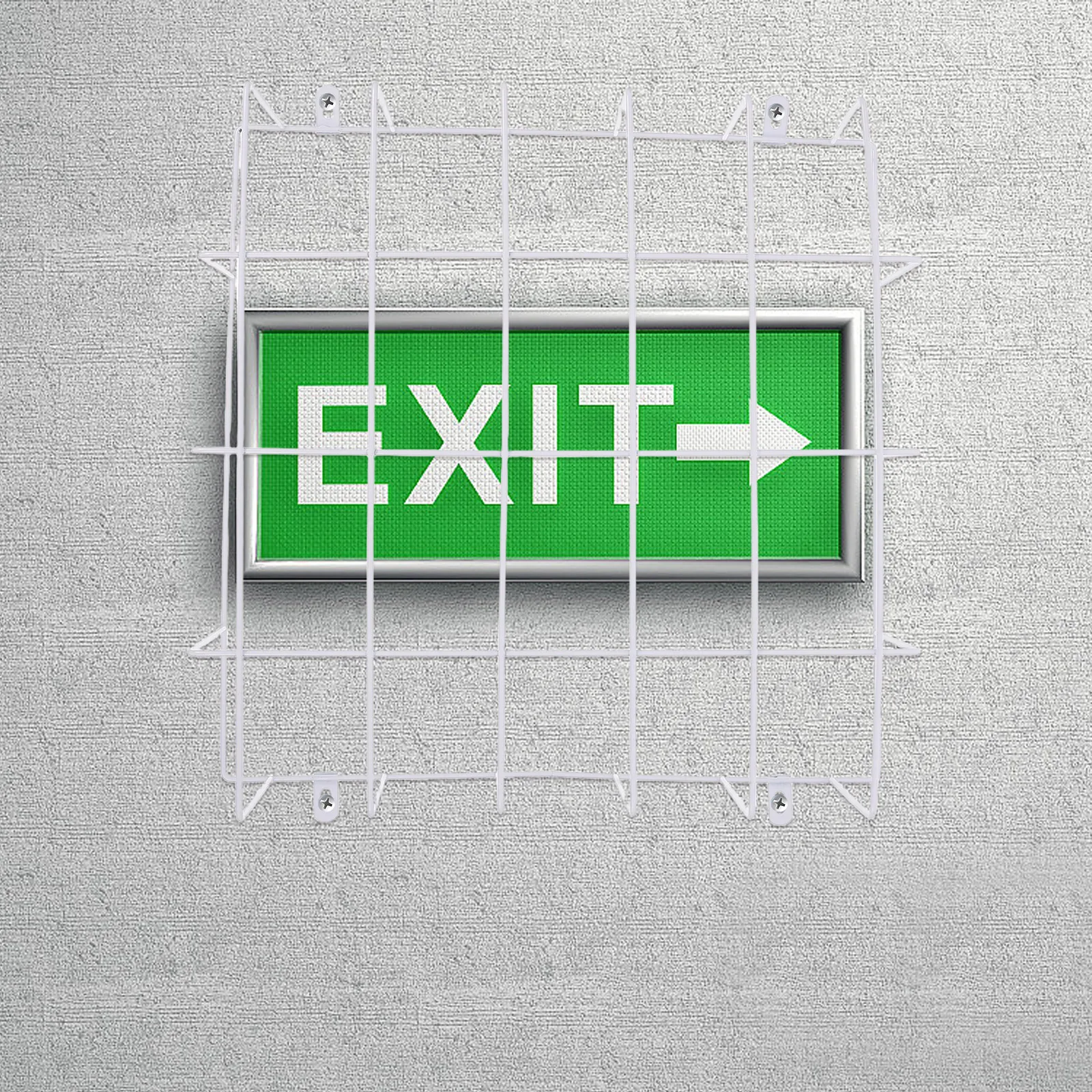 Emergency Light Protective Cage Steel Wire Guard Exit Sign Wall Mounted Damage Stopper Safety Cover Steel Exit Sign Guard