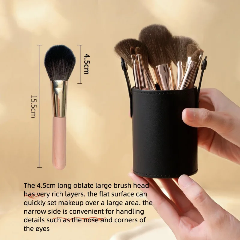 휴대용 미니 메이크업 브러쉬 세트, 10개 동물 털 아이섀도우 브러쉬, 블러쉬 브러쉬, 창저우 메이크업 브러쉬 세트