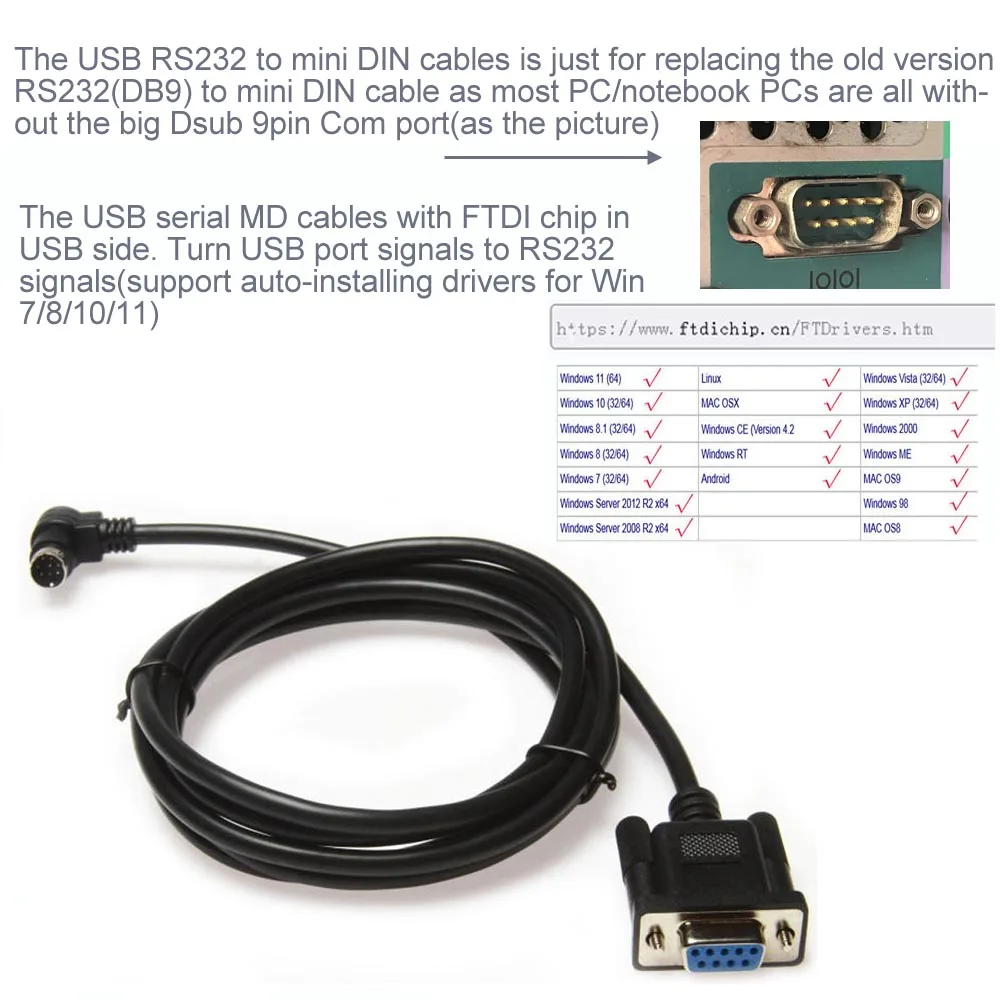 PG-5G PC Interface Cable Kenwood Dual Bander Walkie Talkie TM-D710 710G/A/E USB to mini Din 8pin Radio Program Cable