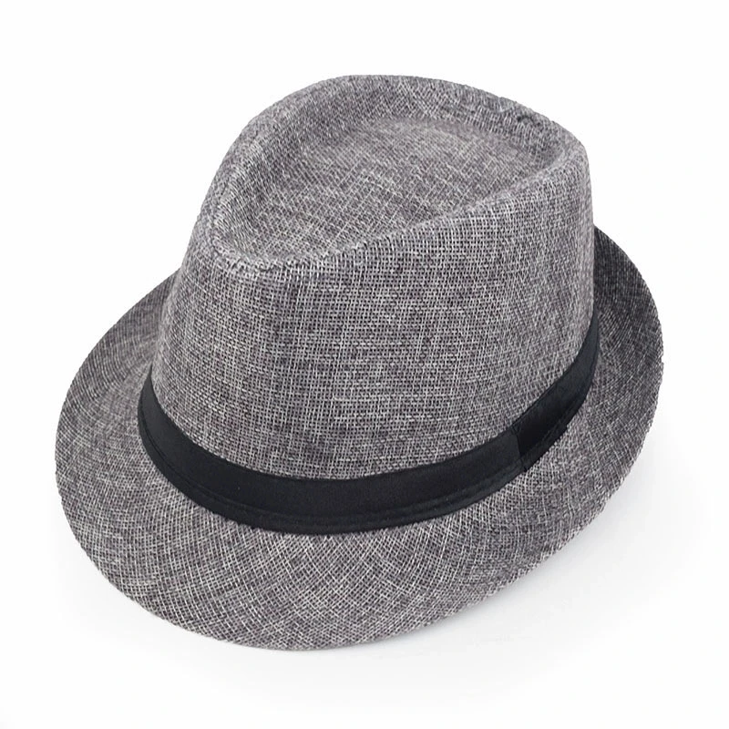 Neue Sommer Leinen Fedora Jazz Hut Britischen Stil Unisex Stroh Hut Strand Sonnenhut Sonnenschutz Koreanischen Stil Sonnenhut – Detail 2