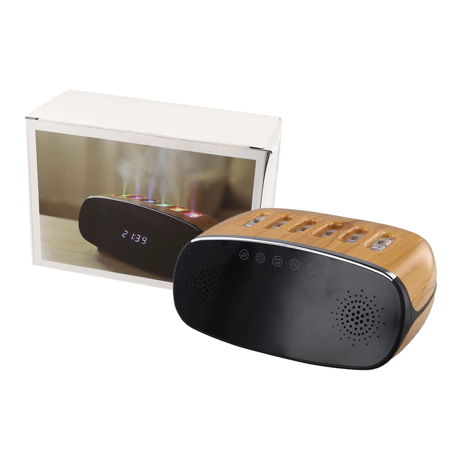 Эстетическое устройство контроля влажности со встроенными динамиками. Удобный для пользователя цифровой дисплей и красочной подсветкой.