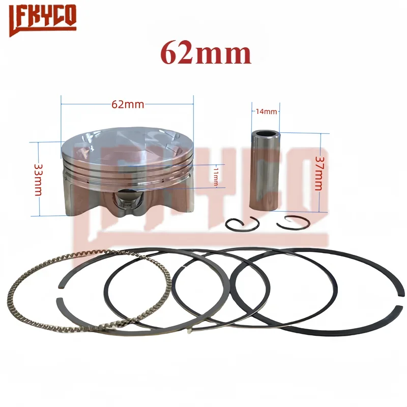 Motorcycle Cylinder Accessory 60mm +200 62mm Bore Piston Rings Kit for Honda WW150AM PCX150 SH150 ABS PCX160 160CC Engine Parts