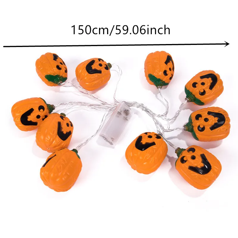 تزيين احتفالي الهالوين الجديد لعام 2025، أضواء سلسلة اليقطين المضحكة، إضاءة زخرفية لحلي العطلات، لا تتضمن البطارية