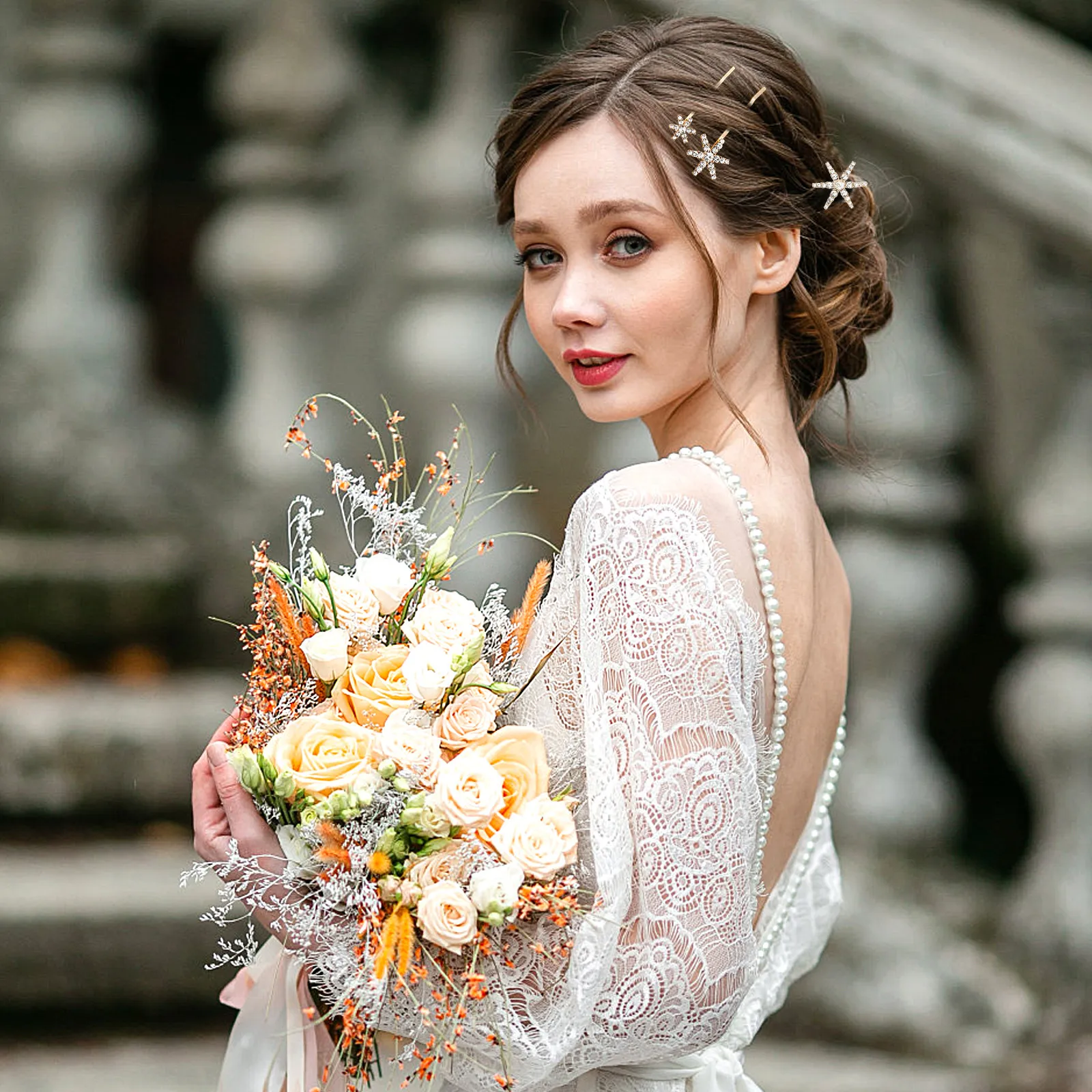 

5 шт. маленьких заколок-звездочек с камнями, украшенных стразами, из сплава, для женщин, блестящие боковые заколки для укладки волос, аксессуары для выпускного вечера