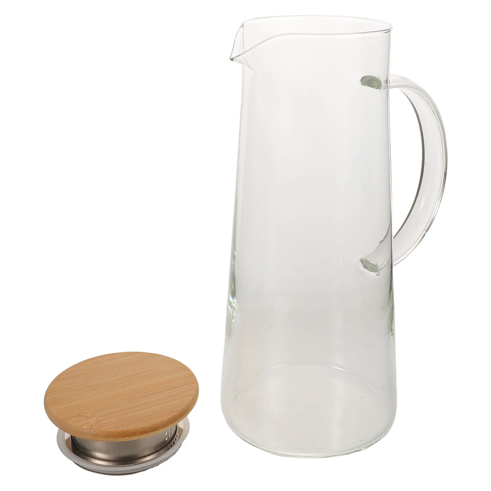 Jarra de agua de vidrio transparente de primera calidad con tapa, jarra de bebidas de alta capacidad para jugo, té helado, bebidas frías, cocina, servicio de Bar en casa