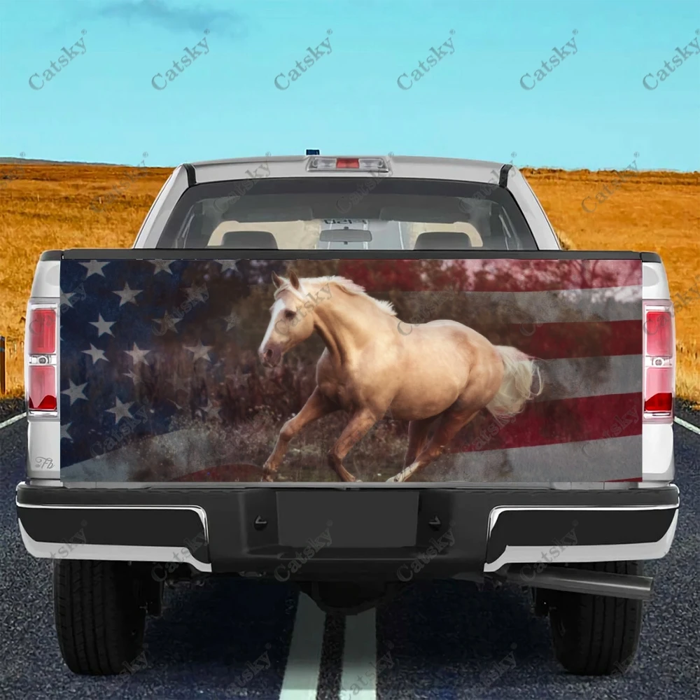 

American Flag & Animal Truck Decals Truck Tailgate Decal Sticker Wrap , Bumper Stickers Graphics for Car Trucks SUV