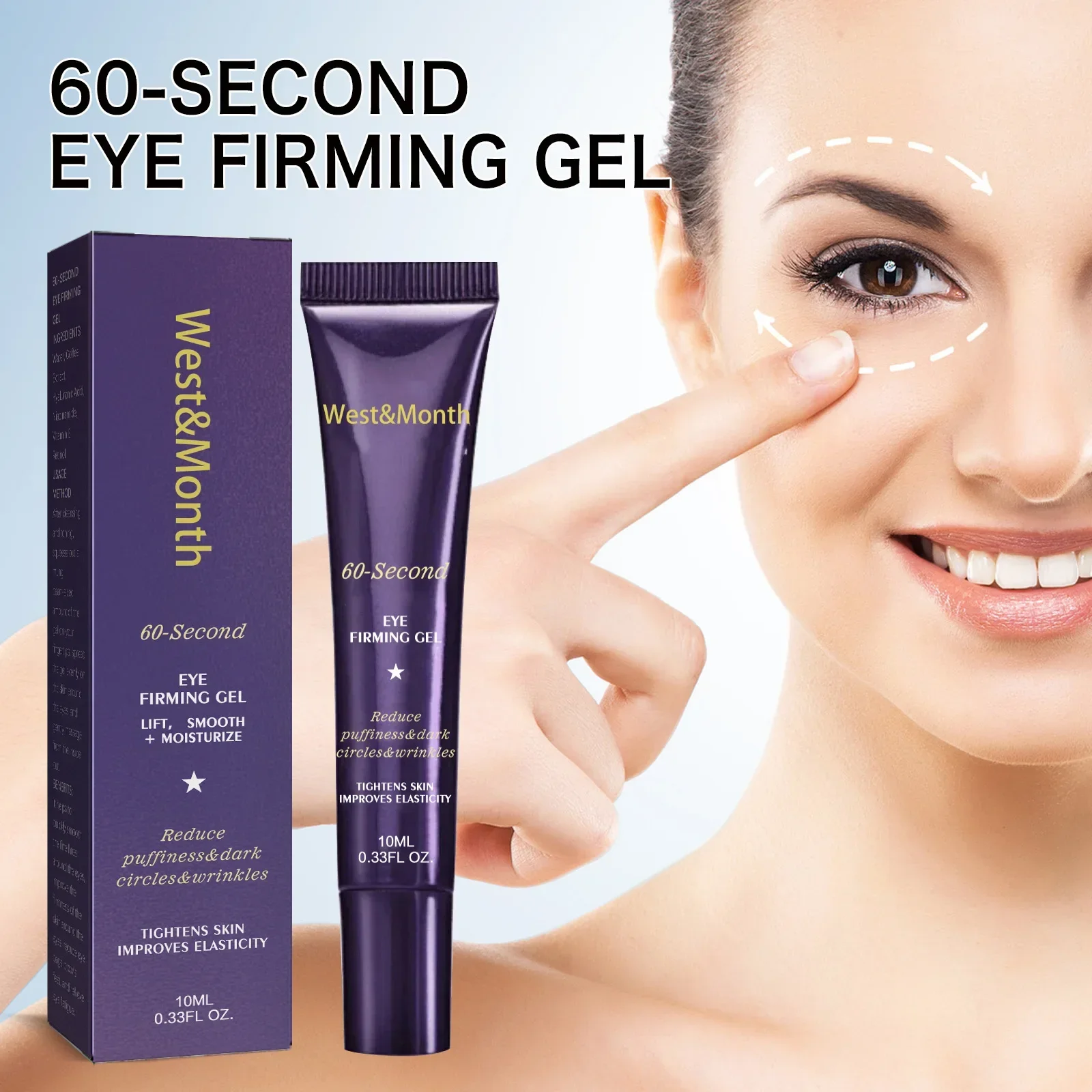 West Month Eye Firming Gel Mild Nourishing Hydrating and Fading Fine Lines Around Eyes Firming Eye Bags Anti-Aging Eye Cream